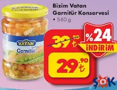 BİZİM VATAN GARNİTÜR KONSERVESİ 560 G